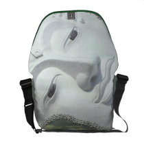 In the Garden - Quan Yin & Flowers messenger bags