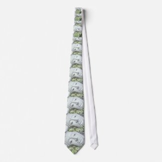 In the Garden - Quan Yin & Flowers tie