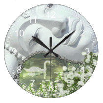 In the Garden - Quan Yin & Flowers Wall Clock wall clocks