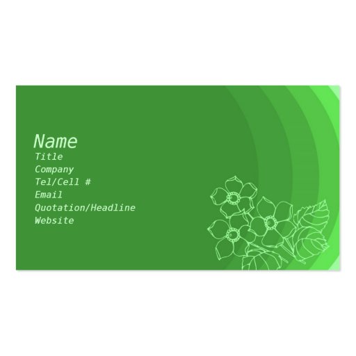 In the Green Business Card (front side)