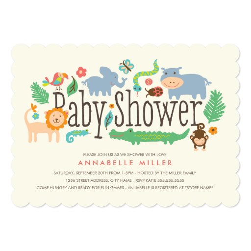 In the Jungle Baby Shower Invite Announcements