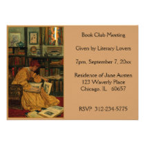 In the Library, Book Custom Invitation