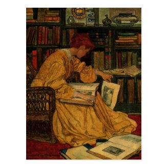 In the Library Post Card
