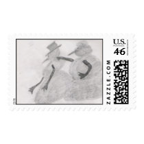 in the night Snowman stamp