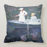 In the Norvegienne Boat at Giverny Throw Pillows