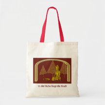 In the peace the strength lies tote bags