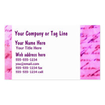 In The Pink business card business cards