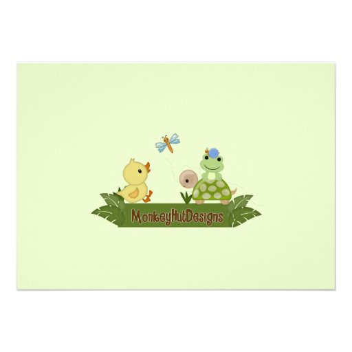 In The Pond Baby Shower Invitation duck frog