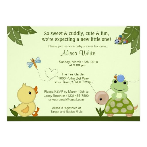 In The Pond Baby Shower Invitation duck frog