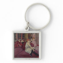 In the Salon at the Rue des Moulins, 1894 Key Chain