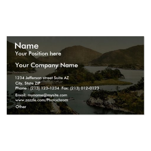 In the Upper Lake. Killarney. Co. Kerry, Ireland c Business Card (front side)