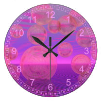 In the Zone – Abstract Rose & Amethyst Voyage wall clocks