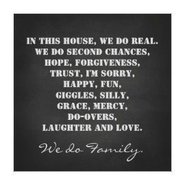 In this House We Do Family Quote Print Stretched Canvas Print