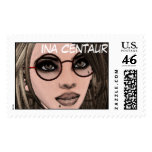 Ina Centaur, Blonde Vampire Manga Glasses Postage Stamp