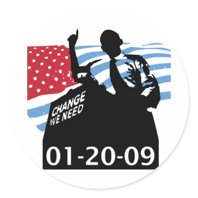Inauguration Obama Round Sticker