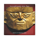 Inca gold mask, Lima, Peru magnets by lshickzazzle Inca gold mask, Lima, Peru magnets