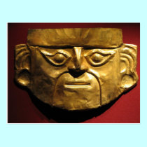 Inca gold mask, Lima, Peru postcards