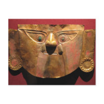 Inca gold mask, Lima, Peru postcards