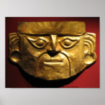 Inca gold mask, Lima, Peru Print