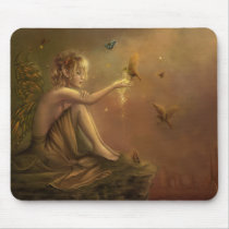 faery, fantasy, butterfly, digital, art, Mouse pad with custom graphic design