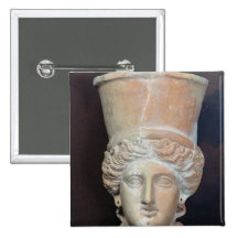 Incense burner of the head of a female pinback buttons