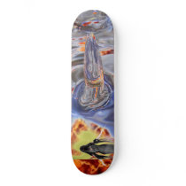 Incinirator, cool water, a flying lady skateboards