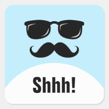 Incognito blue surprise party shhh! stickers