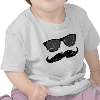 incognito - funny mustache and pink shades shirt