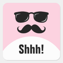 Incognito pink surprise party shhh! stickers