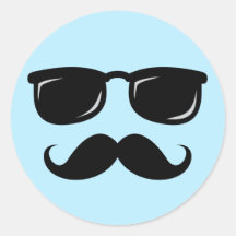 Incognito smily face with mustache and sunglasses stickers