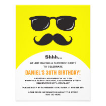 Incognito yellow surprise party invitation