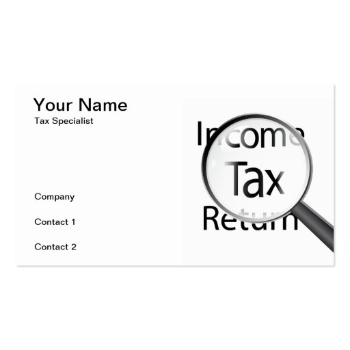 Income Tax specialist Business Card