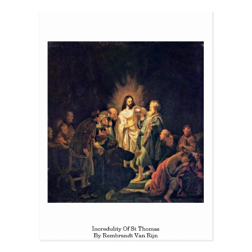 Incredulity Of St Thomas By Rembrandt Van Rijn Postcard | Zazzle