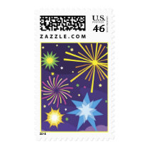 Independence Day Fireworks Postage postage