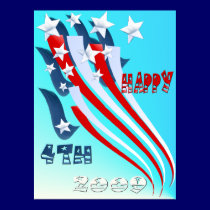 Independence Day Flag Poster posters