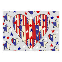 Independence Day Hearts Business Card Templates