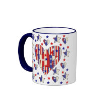 Independence Day Hearts Coffee Mug