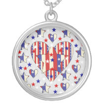 Independence Day Hearts Necklace