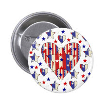Independence Day Hearts Pins