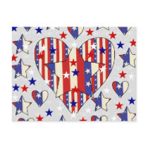 Independence Day Hearts Postcard