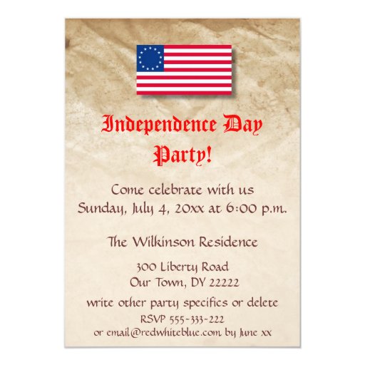 Independence Day Party 5x7 Paper Invitation Card Zazzle
