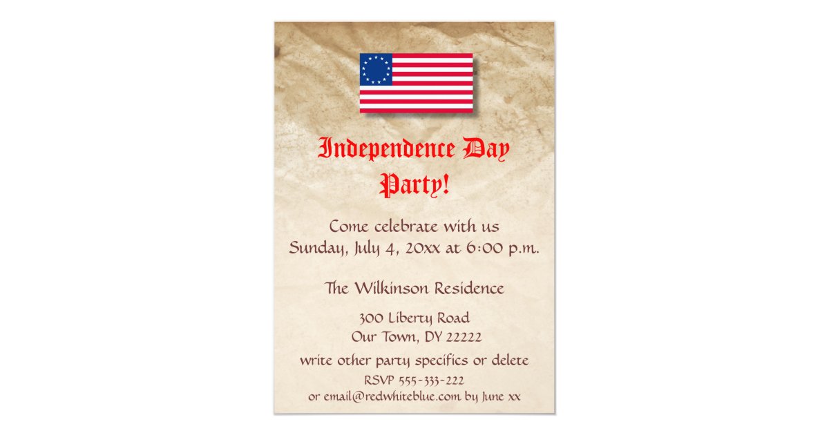 Independence Day Party 5x7 Paper Invitation Card | Zazzle