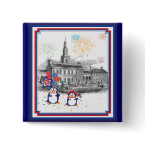 Independence Day Penguins Button