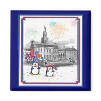 Independence Day Penguins Magnet