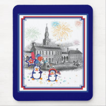 Independence Day Penguins Mousepad