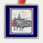 Independence Day Penguins Ornament
