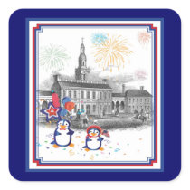 Independence Day Penguins Sticker