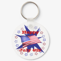 Independence Day Star Circle keychains