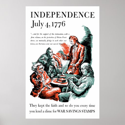 Independence July 4, 1776 Poster Zazzle