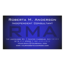 Independent Consultant Elegant Blue Monogram business cards